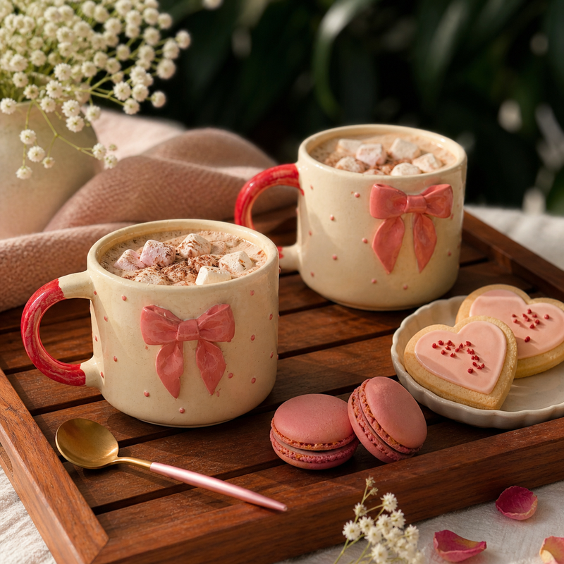 Pink Bow Design Coffee Mug
