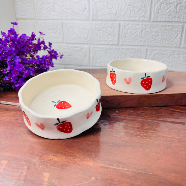 Ceramic Bowl with Strawberry Design Bowl
